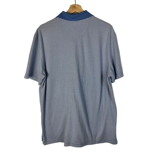 Daniel Cremieux Signature Collection Pima Performance Blue Stripe Polo L - Picture 2 of 3